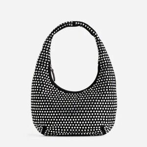 EUC Madewell The Medium Crystal Embellished Suede Bag Black/Silver